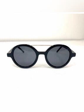 KOMONO Sunglasses Vivien Glossy Black round silver NEW